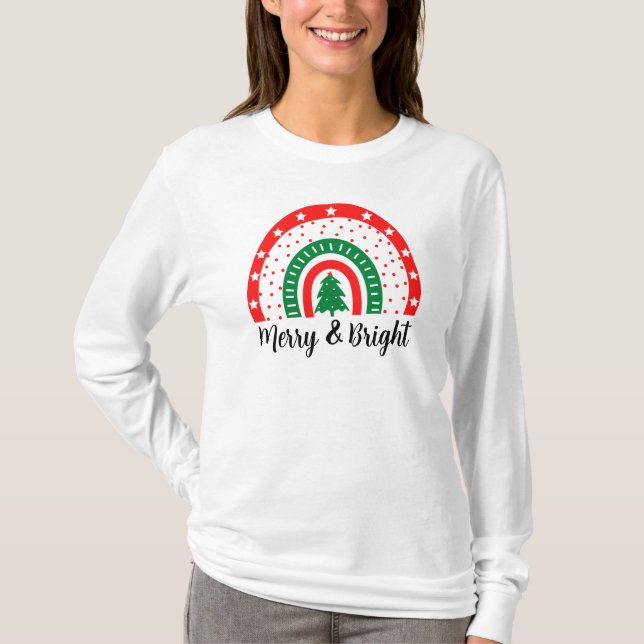 Camiseta de Navidades merry y Bright (Anverso)