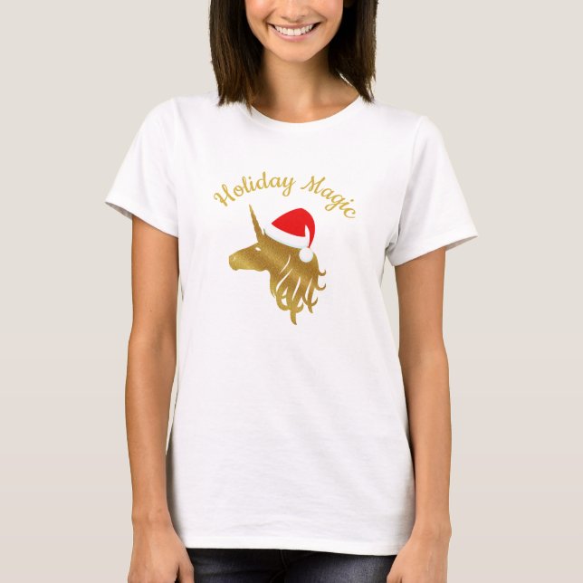 Camiseta de Navidades navideños Magic Unicorn (Anverso)