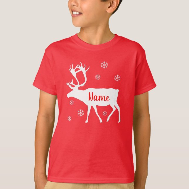 Camiseta de Navidades Reindeer Your Name (Anverso)