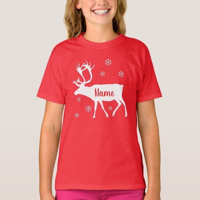 Camiseta de Navidades Reindeer Your Name (Anverso)