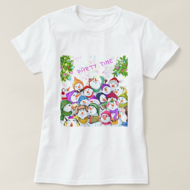 Camiseta de Navidades Snowmans (Diseño del anverso)