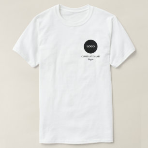 Camiseta de negocio con logotipo y eslogan de la e