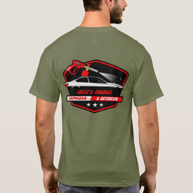 Camiseta de negocio de lavado de coches móvil pers (Reverso)