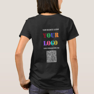 Camiseta de negocio de texto personalizado con cód