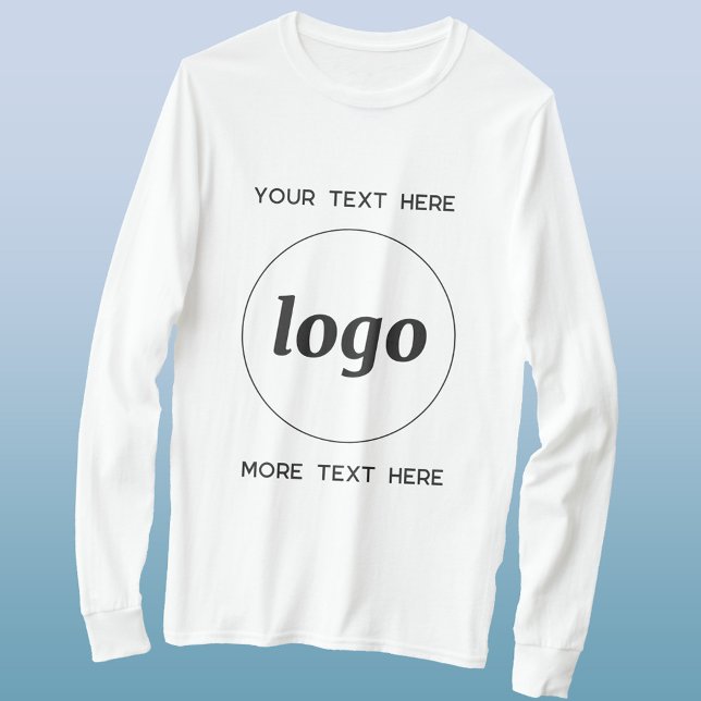 Camiseta De Negocios Con Logotipo Y Texto Simple (Logo with custom text business promotional or uniform T-shirt)
