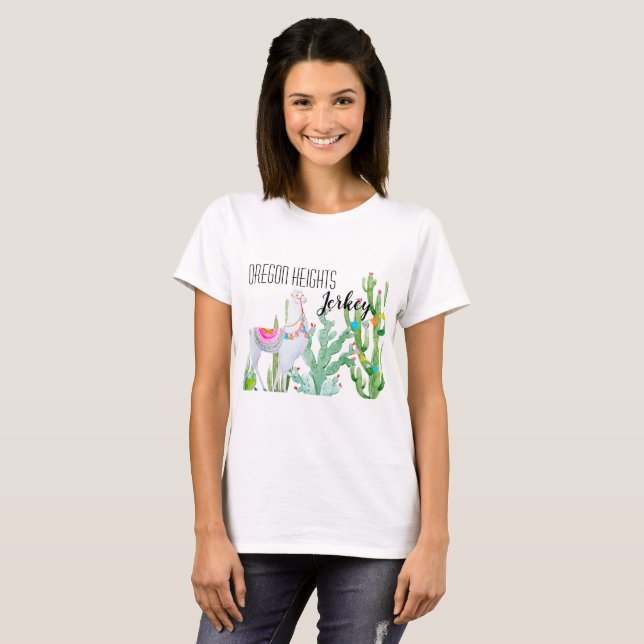 Camiseta de negocios personalizada Boho Llama Bohe (Anverso completo)