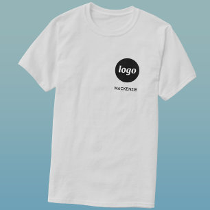 Camiseta de negocios simple con logotipo y texto