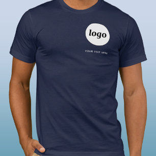 Camiseta de negocios simple con logotipo y texto