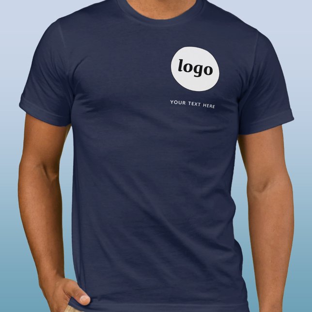 Camiseta de negocios simple con logotipo y texto (Simple logo with custom text business branding promotional t-shirt)