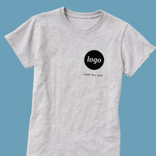 Camiseta de negocios simple con logotipo y texto