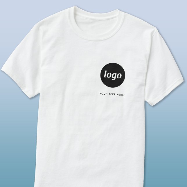 Camiseta de negocios simple con logotipo y texto (Simple logo with text promotional business crest t-shirt)
