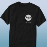 Camiseta de negocios simple con logotipo y texto<br><div class="desc">Camiseta de negocios simple con logotipo y texto personalizado. Reemplace el logotipo y el texto con los suyos para personalizar. Úselas usted mismo, déleselas a su personal, empleados y compañeros de trabajo, véndalas a clientes y clientes o regálelas como material promocional para inspirar la lealtad del cliente. Genial para el...</div>
