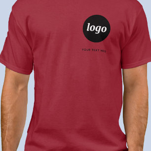 Camiseta de negocios simple con logotipo y texto