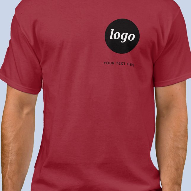 Camiseta de negocios simple con logotipo y texto (Simple logo with custom text business branding promotional t-shirt)