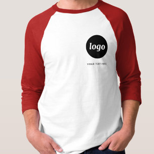 Camiseta de negocios simple con logotipo y texto
