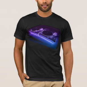 Camiseta de neón de la placa giratoria de DJ 3D