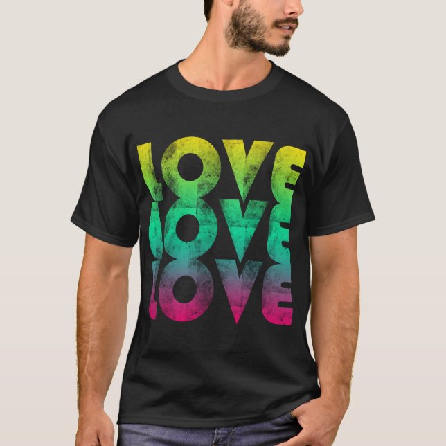 Camiseta de neón de los años 80 del amor (Anverso)