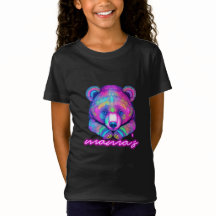 Camiseta de neón de oso de mamá