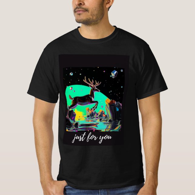 camiseta de neón venado Futuritic animal print Tsh (Anverso)