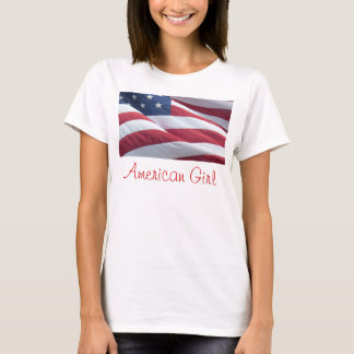 Camiseta de niña americana con bandera americana