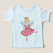 Camiseta de niña bailarina hada acuarela