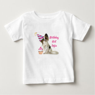 Camiseta de niña bebé en cumpleaños con perro Papi