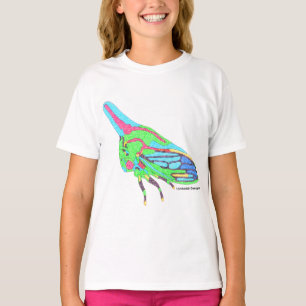 Camiseta de niña (blanca) - Saltamontes de roble