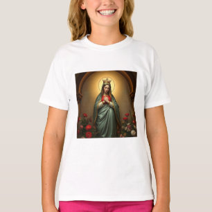 Camiseta de niña católica Reina del Cielo