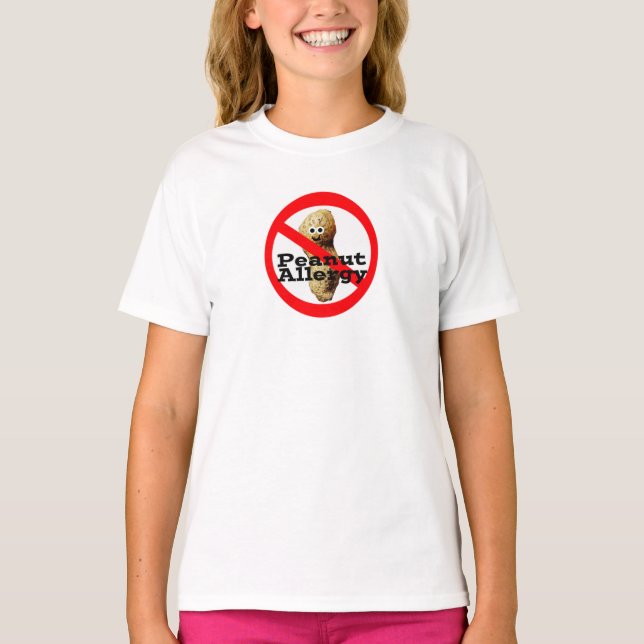 Camiseta de niña con alergia a cacahuetes (Anverso)