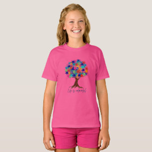 Camiseta de niña con árbol de salpicaduras de pint