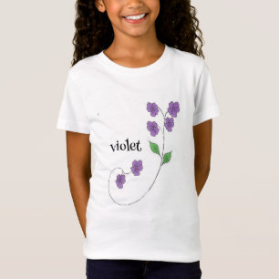 Camiseta de niña con flores Violet Name Girl's Flo