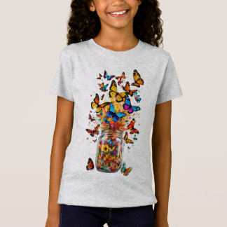 Camiseta de niña con mariposas 