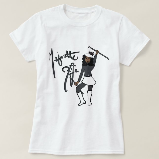 Camiseta de niña con remolino gris blanco (Diseño del anverso)