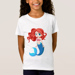 Camiseta de niña con sirena adorable