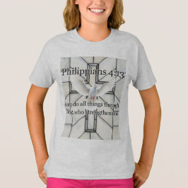 Camiseta de niña con versículo bíblico Filipenses 