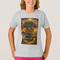 Camiseta de niña con versículo bíblico Juan 3:16