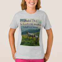 Camiseta de niña con versículo bíblico Salmo 23:1