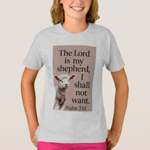 Camiseta de niña cordero cristiano Salmo 23:1