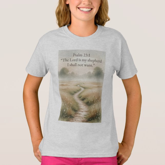 Camiseta de niña cristiana con versículo bíblico d (Anverso)