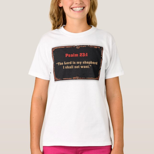 Camiseta de niña cristiana con versículo bíblico d (Anverso)