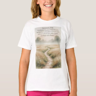 Camiseta de niña cristiana de Jeremías 29:11 de la