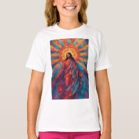 Camiseta de niña cristiana Jesús Resucitado Colori