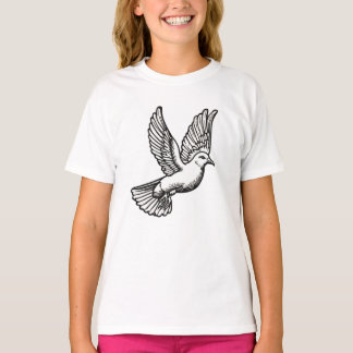 Camiseta de niña cristiana paloma