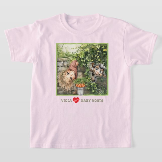 Camiseta de niña curiosa y cabra curiosa (Distribución)