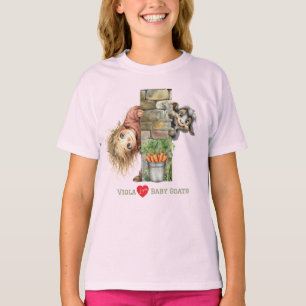 Camiseta de niña curiosa y cabra curiosa