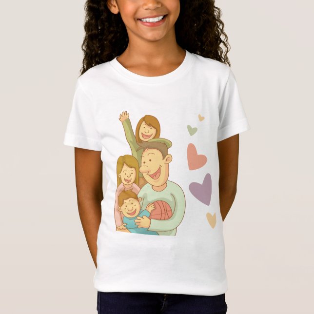 Camiseta de niña de amor familiar (Anverso)