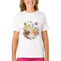 Camiseta de niña de cóctel de verano lindo de bebi