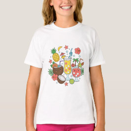Camiseta de niña de cóctel de verano lindo de bebi