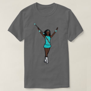 Camiseta de niña de giro de aqua