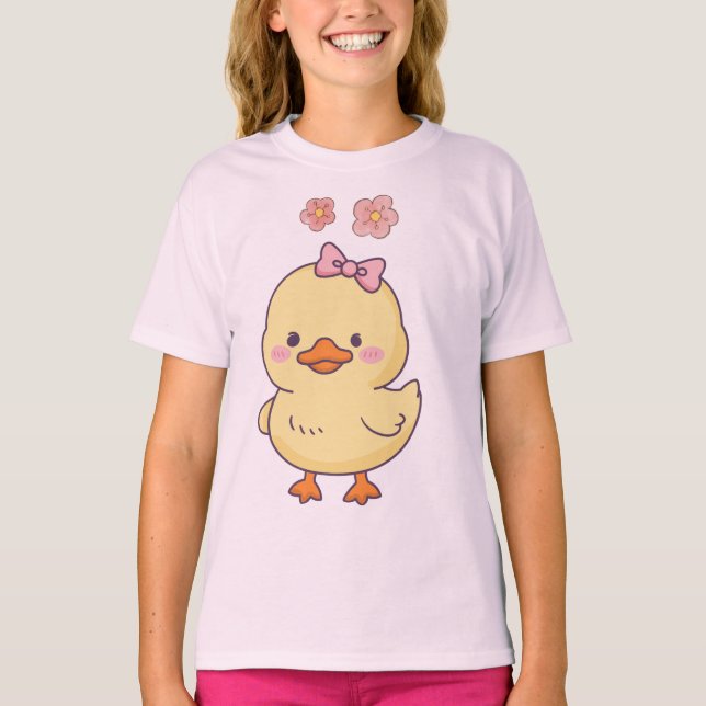 Camiseta de niña de patito bebé lindo (Anverso)